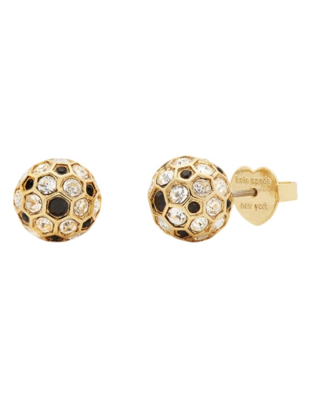 KATE SPADE • Black Crystal Gold On The Ball Earrings
